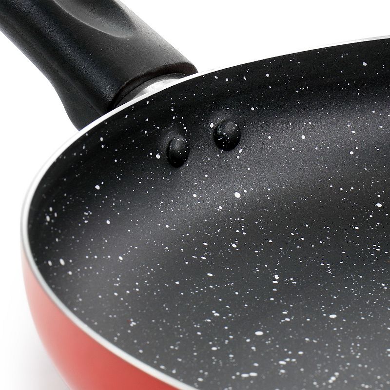 Oster Cocina Luneta 9.5 Inch Aluminum Nonstick Frying Pan in Red