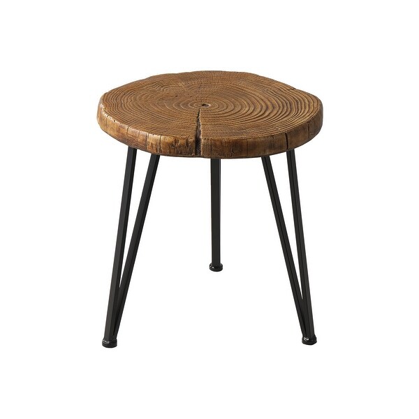 VENTOPYR MGO Faux Wood Outdoor Round Side Coffee Table