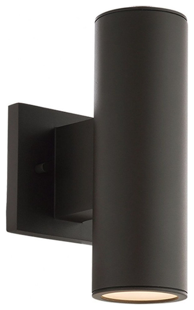 WAC Lighting WS W190212 30 BZ Cylinder 9.42 18W 2 LED Double Up and Down Outdoor   Transitional   Outdoor Wall Lights And Sconces   by 1STOPlighting  Houzz