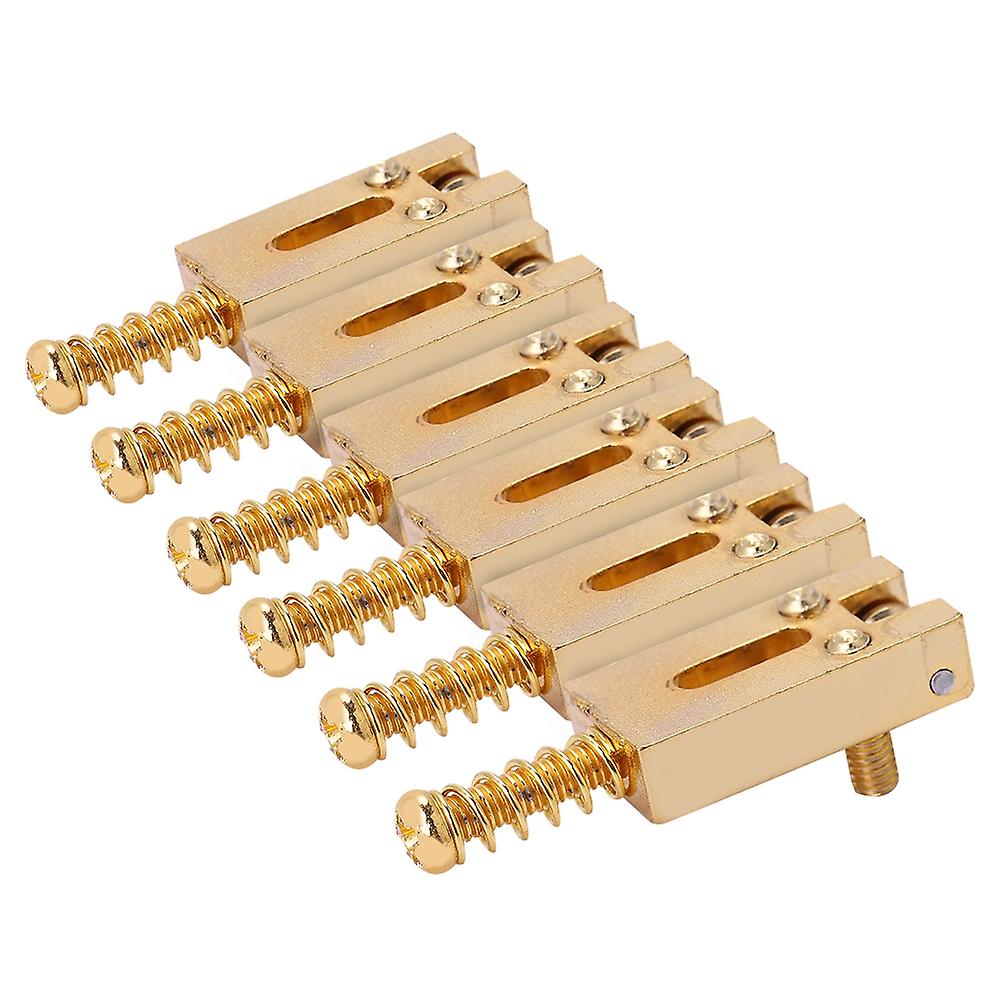 6pcs Guitar Saddles With Roller Bridge Guitar Repair Parts (gold)