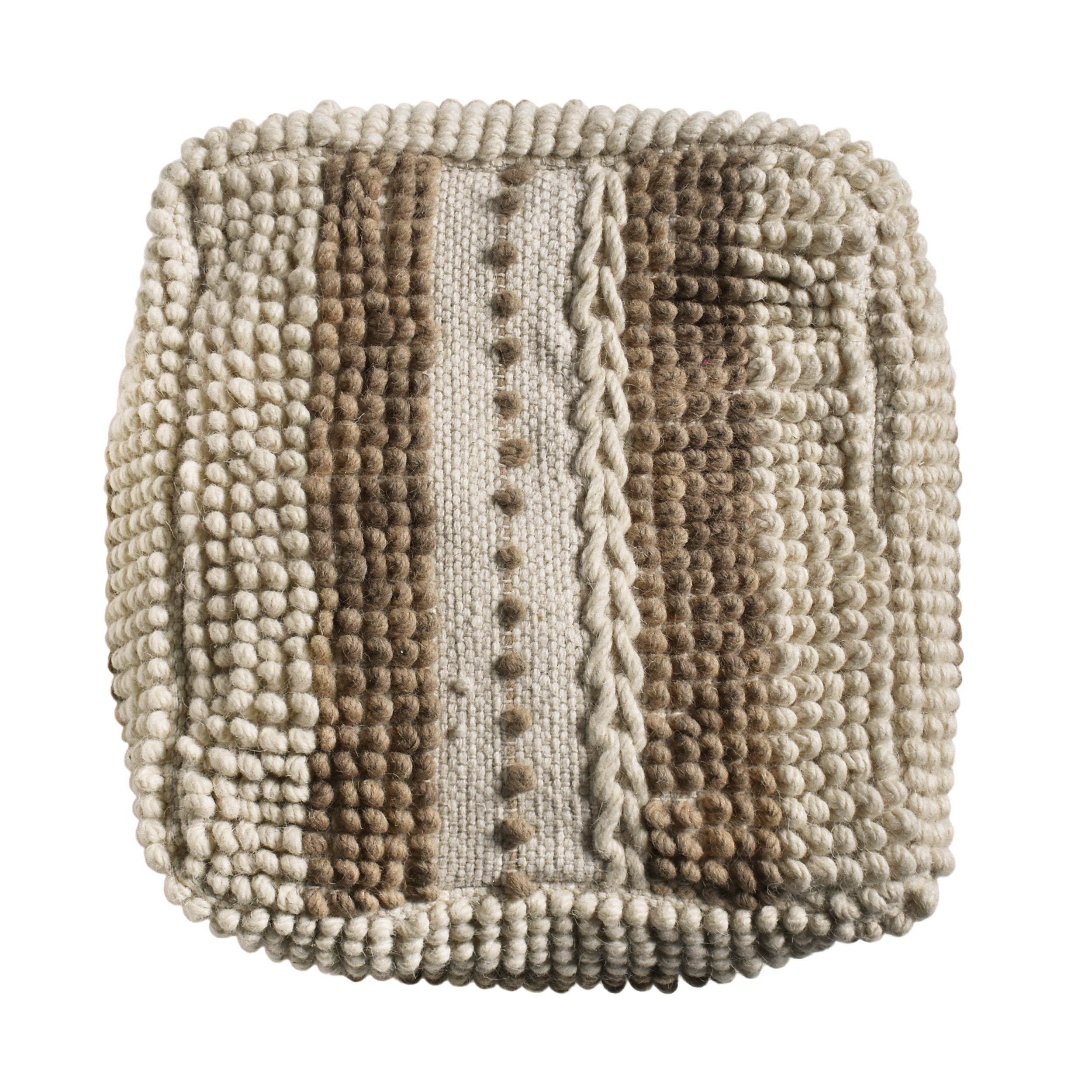 Rut Contemporary Handcrafted Fabric Cube Pouf