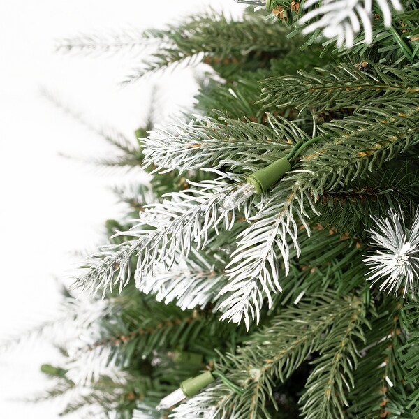 Alberta White Tip Christmas Tree with Lights，Prelit Christmas Tree，Pine Fir with Led Lights，White Painted Tips