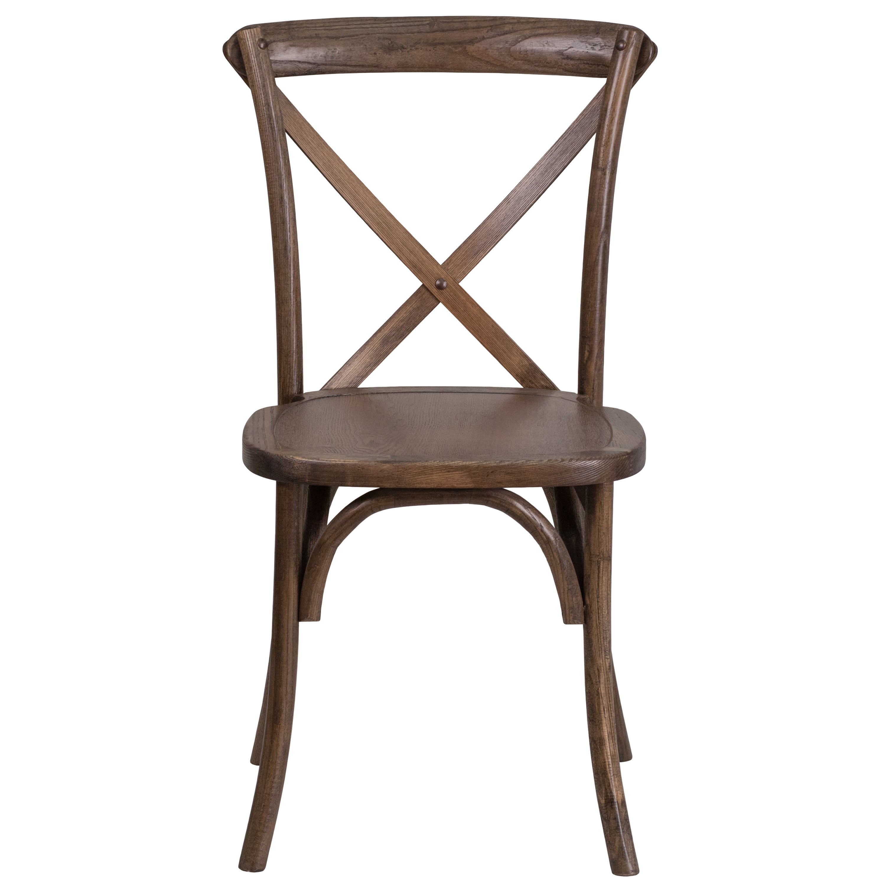 Merrick Lane Stackable Early American Wooden Cross Back Bistro Dining Chair