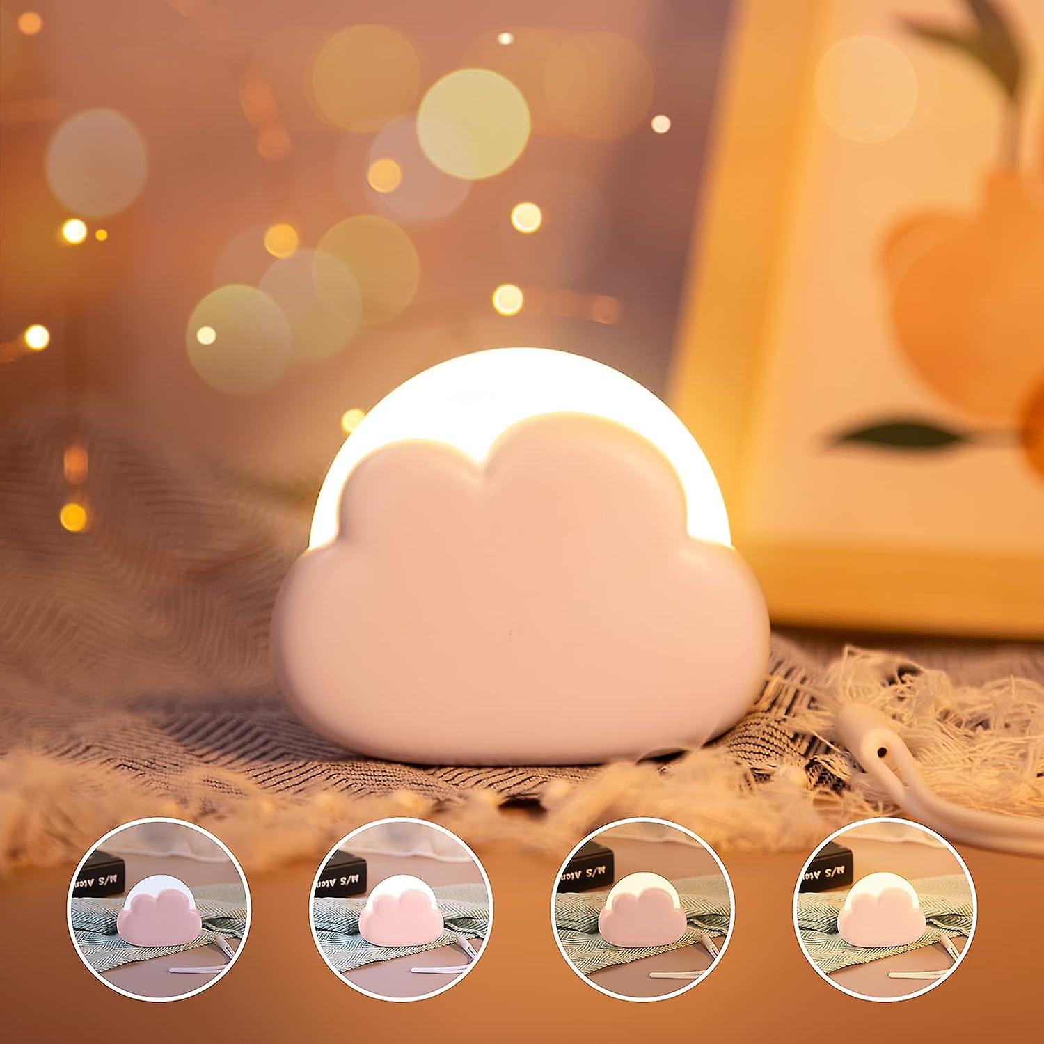 Cloud Children's Night Light，with 4 Intensities And Silicone Strap， Rechargeable Led Night Light， Ideal For Baby And Mom (pink)