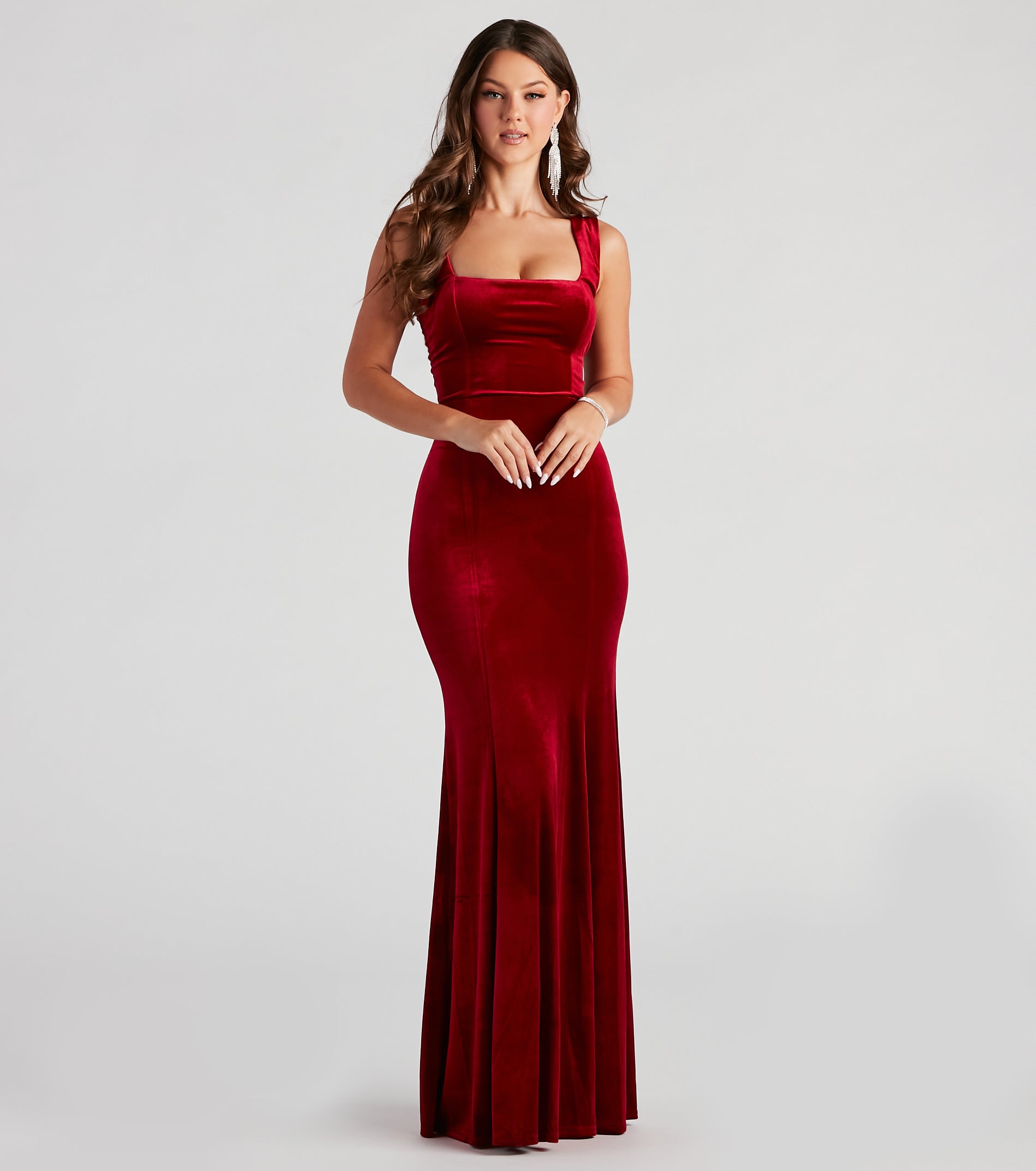 Tori Formal Sleeveless Velvet Mermaid Dress