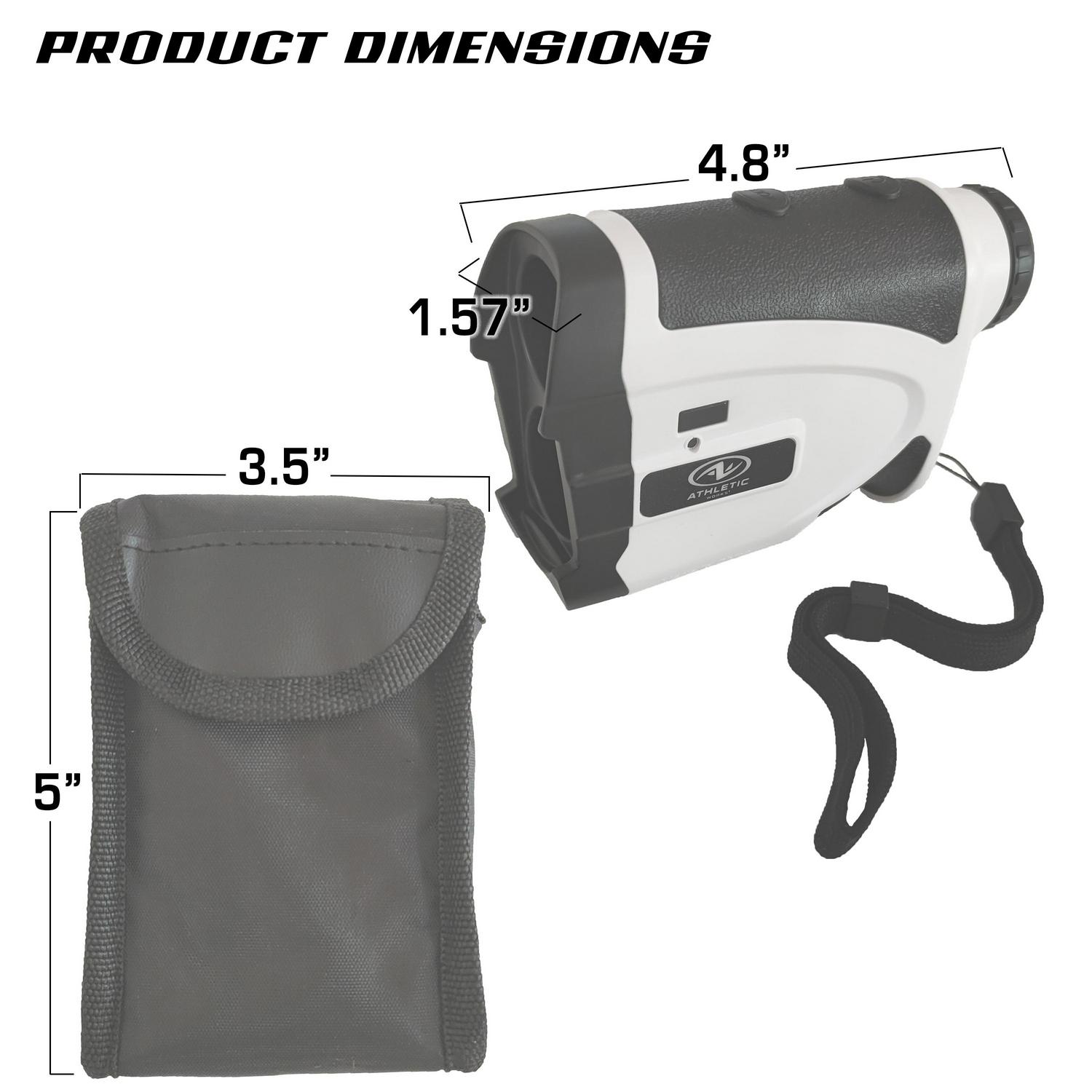 Athletic Works Golf Range Finder with Carry Case， IPx2 Waterproof， Measures to 500 Yards， 6X Magnification