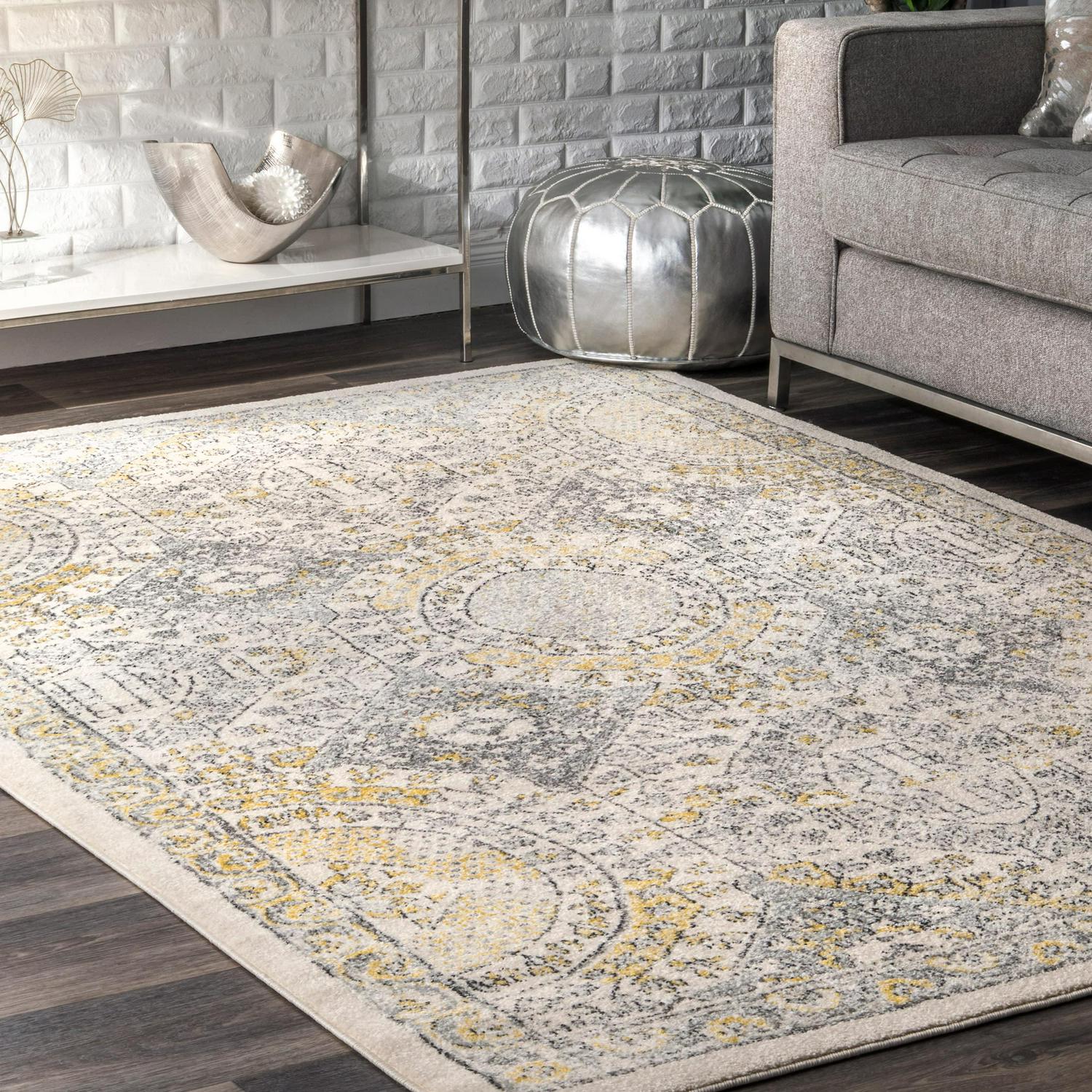 nuLOOM Minta Vintage Area Rug 98242 x 128242 Gold  Crowdfused