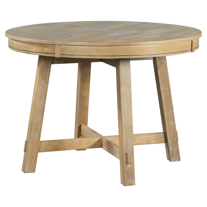 Round dining table  Farmhouse round retractable table  16 \