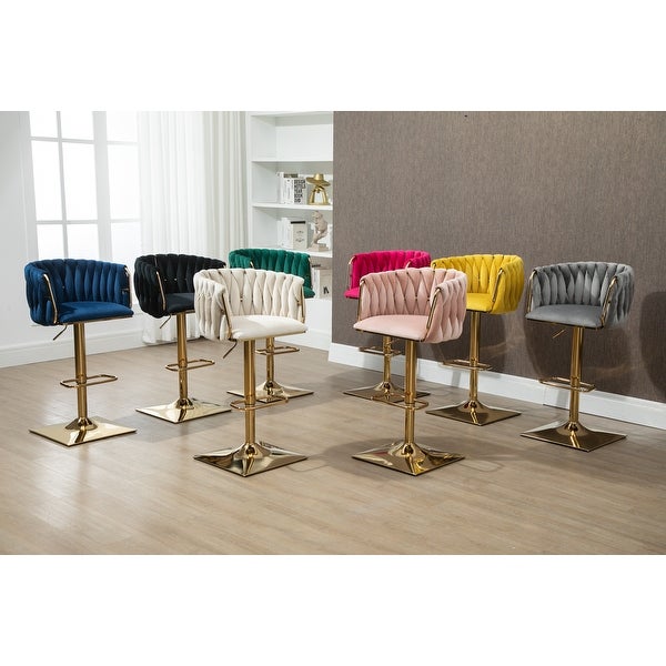 Upholstered Bar Stools with Back and Footrest， Counter Height Dining Chairs