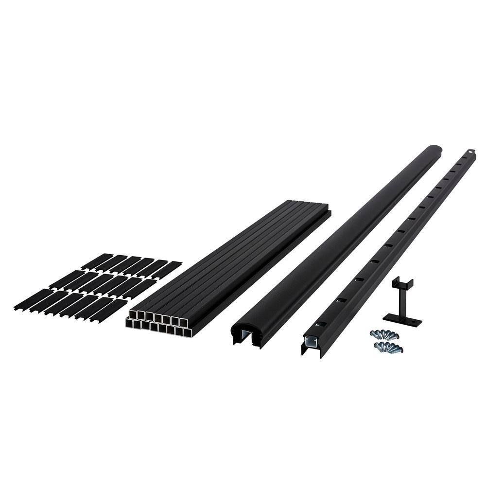 Fiberon CitySide 96 in. x 36 in. Matte Aluminum Railing Kit Line-Blk (Includes 2 Crush Block 20 Balusters 23 RL KIT AL CS 8 LN BK