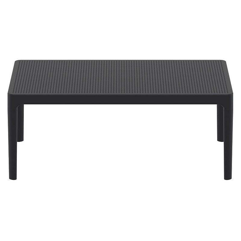 39.5 Black Patio Solid Rectangular Lounge Coffee Table