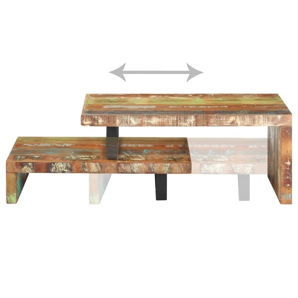 vidaXL 2 Piece Coffee Table Set Solid Reclaimed Wood