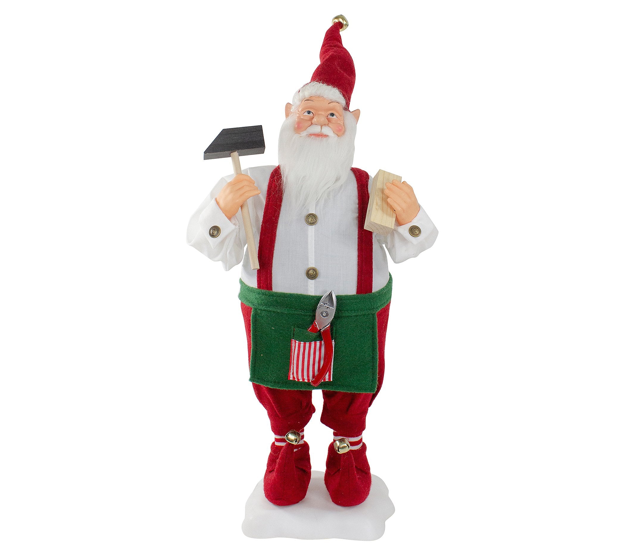 2 FT Animated Elf Santa With Hammer