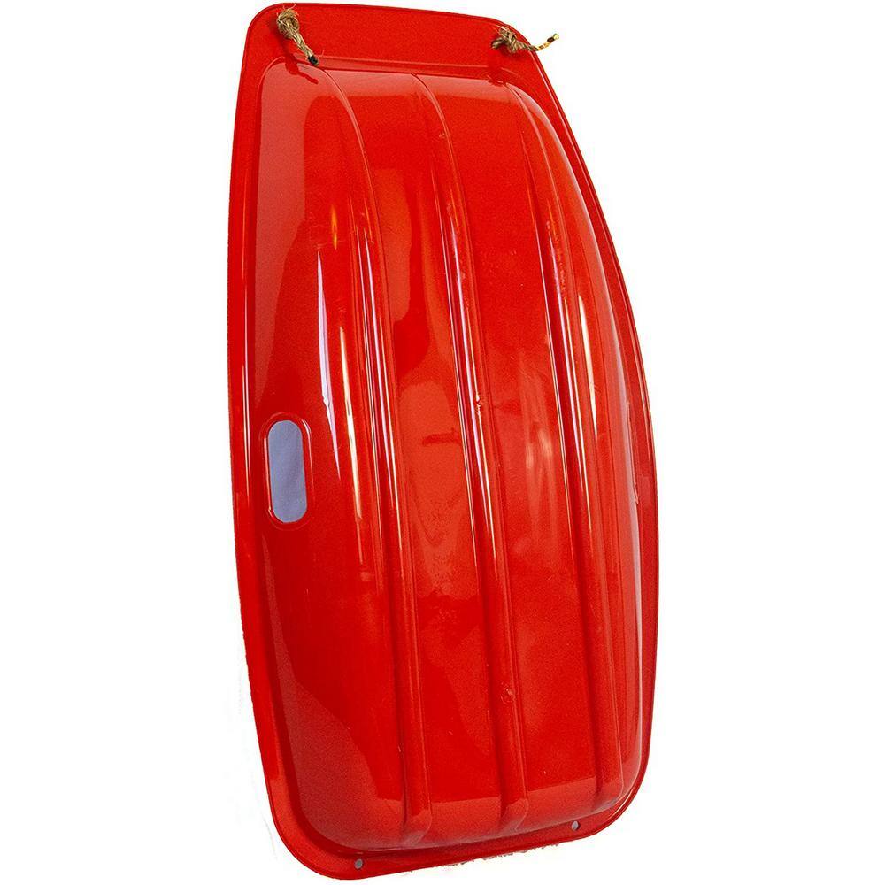 Ejoy 35 in. x 18 in. x 4 in. Downhill Winter Toboggan Snow Sled with Rope (Red 3-Piece) SnowSled35x18x4_Red_3pc