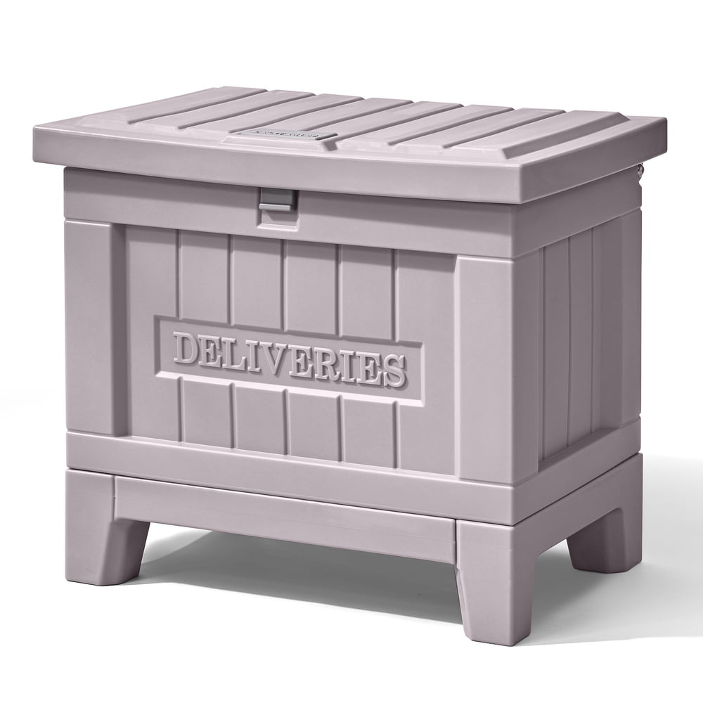 Step2 Parcel Bench and Outdoor Gray Plastic Package Delivery Box