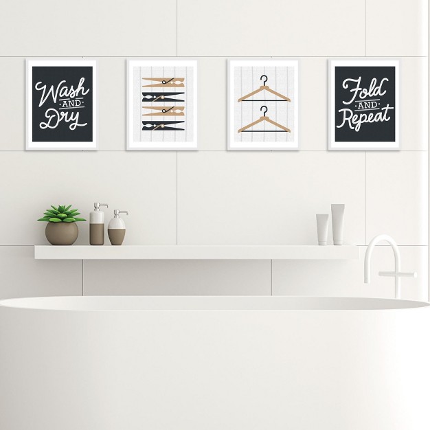 Big Dot Of Happiness Wash And Dry Unframed Laundry Room Linen Paper Wall Art Set Of 4 Artisms 8 X 10 Inches