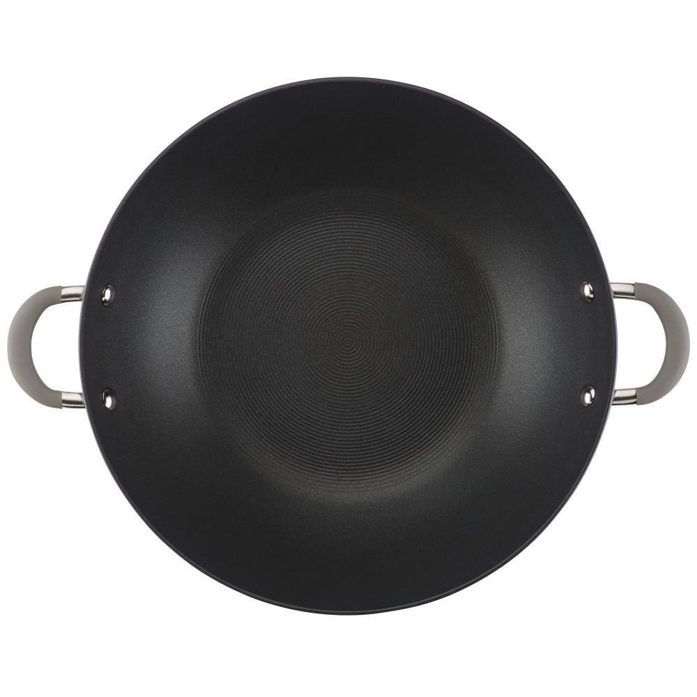 Circulon Elementum Hard-Anodized Nonstick Covered Wok with Side Handles 14-Inch Oyster Gray 81402