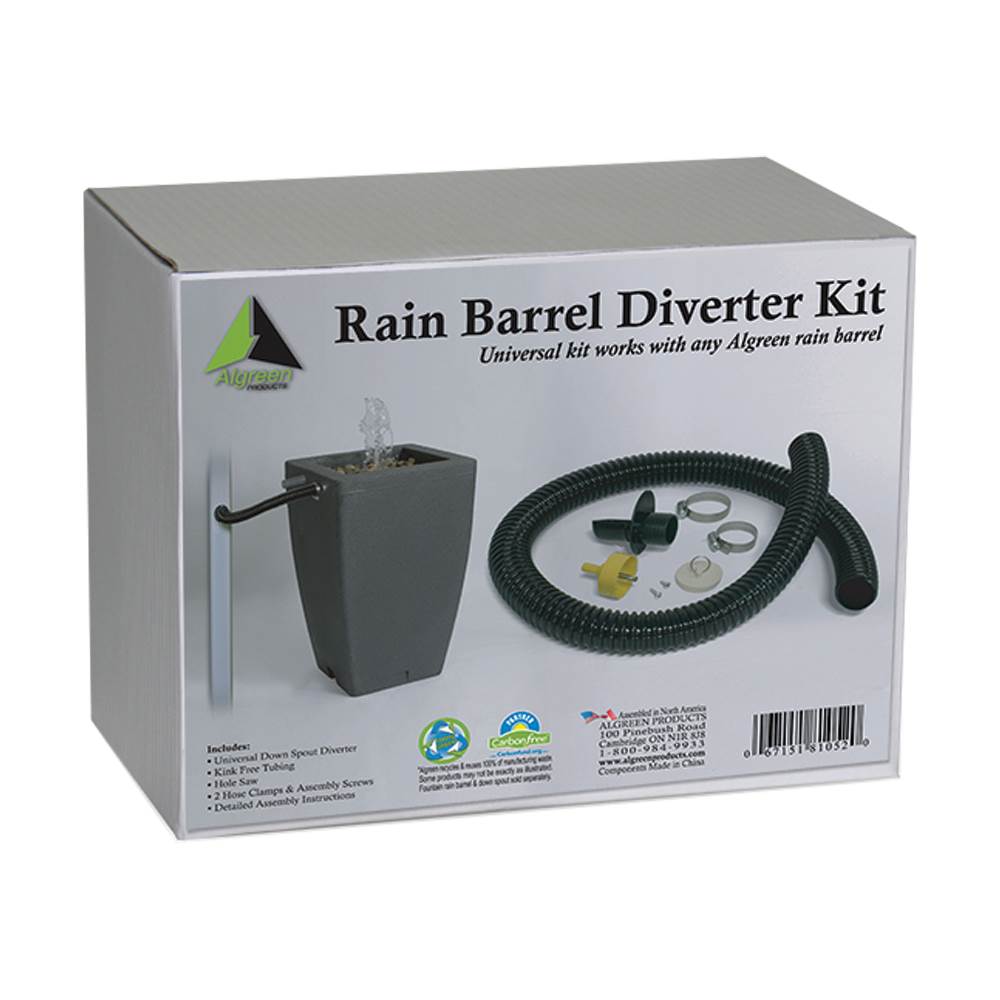 Algreen Gutter Downspout Diverter Kit + 80 Gallon Rain Water Collection Barrel