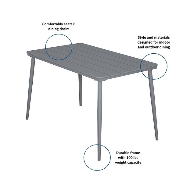 The Novogratz Poolside Gossip Collection April Rectangular Outdoor/Indoor Dining Table