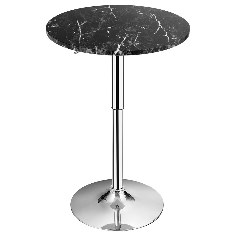 Costway Round Bistro Bar Table Height Adjustable 360 degree Swivel   See details