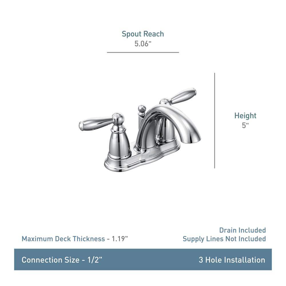 MOEN Brantford 4 in Centerset 2Handle LowArc Bathroom Faucet in Oil Rubbed Bronze with Metal Drain Assembly