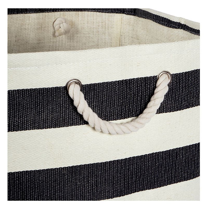 Striped Square Paper Storage Bin