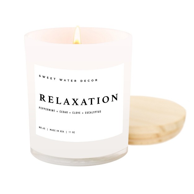 Sweet Water Decor Relaxation 11oz White Jar Soy Candle