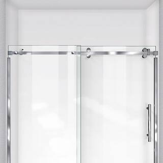 DreamLine Enigma Sky 56 to 60 in. W x 62 in. H Frameless Sliding Tub Door in Polished Stainless Steel SHDR-6560620-08