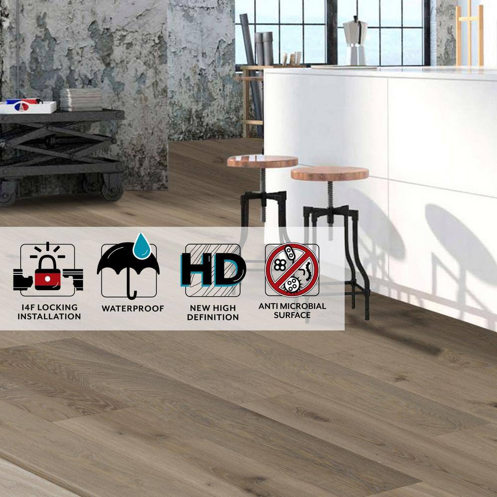 ASPEN FLOORING Elevation 30 MIL x 6.6 in. W x 48 in. L Click Lock Waterproof Luxury Vinyl Plank Flooring (30.9 sqftcase) HDSPC5