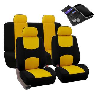 FH Group Flat Cloth 43 in. x 23 in. x 1 in. Full Set Seat Covers DMFB050YLW114