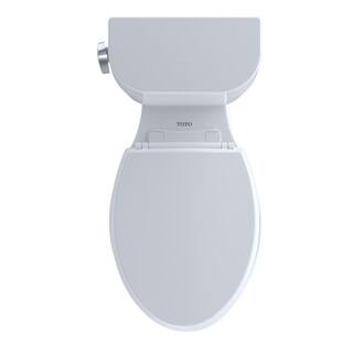 TOTO Entrada 2-Piece 1.28 GPF Single Flush Elongated ADA Comfort Height Toilet in Cotton White Seat Not Included cst244ef#01