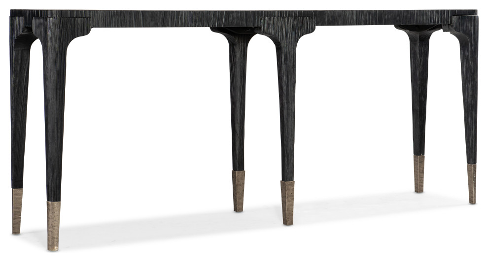 Hooker Furniture Chapman Veneers and Metal Shou Sugi Ban Console Table in Black   Transitional   Console Tables   by Hooker Furniture  Houzz