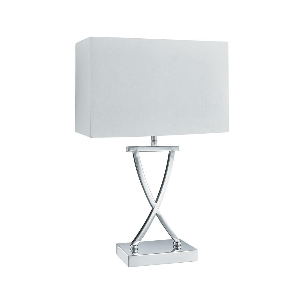 Searchlight 7923CC Cross Polished Chrome Modern Sculpture Table Lamp with Shade