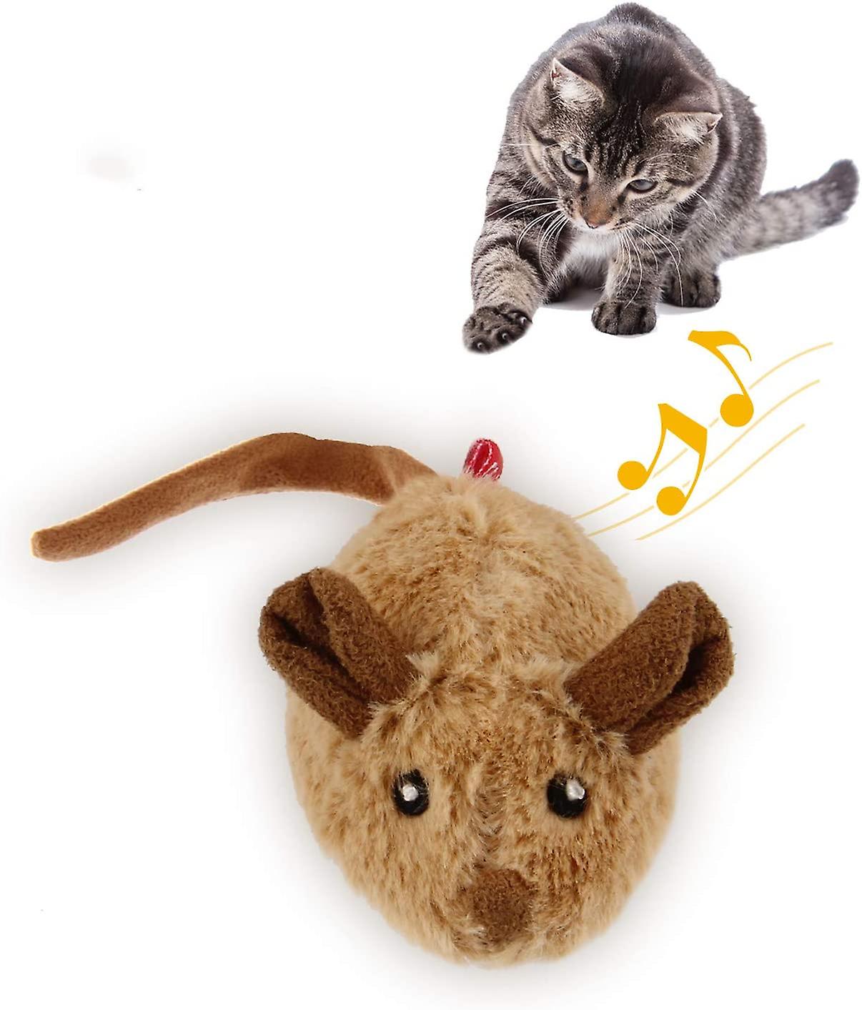 Gigwi Interactive Cat Toy Mouse， Moving Automatic Cat Toys Mice Electronic With Furry Tail， Automatic Squeaky Cat Toys For Kitten Indoor/outdoor Exerc