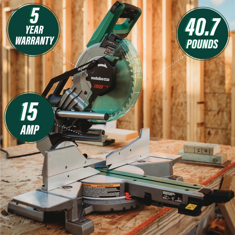 10 Sliding Dual Compound Miter Saw with Laser ;