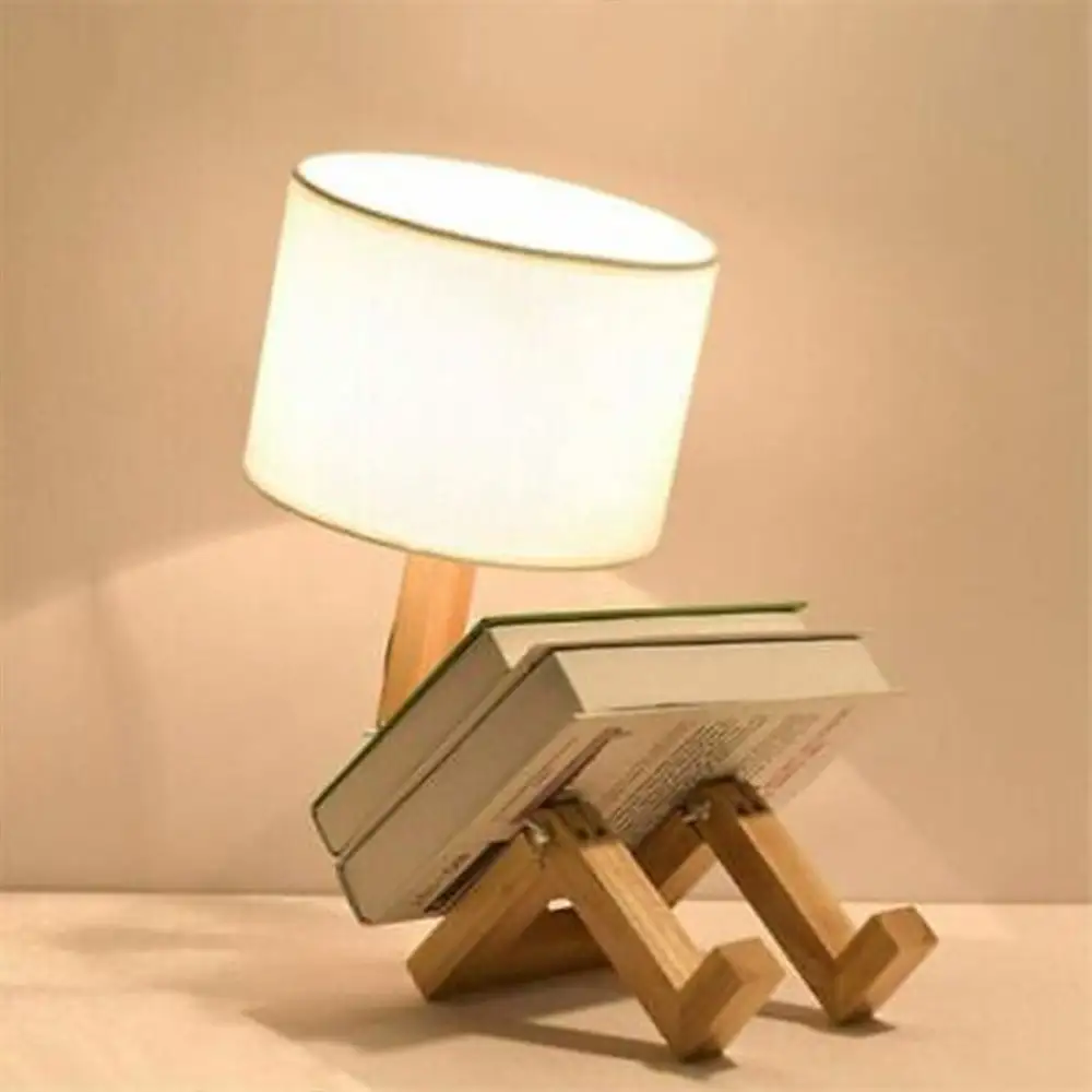 Modern Table Lamp Adjustable Wooden Bedside Desk Creative - 10.4