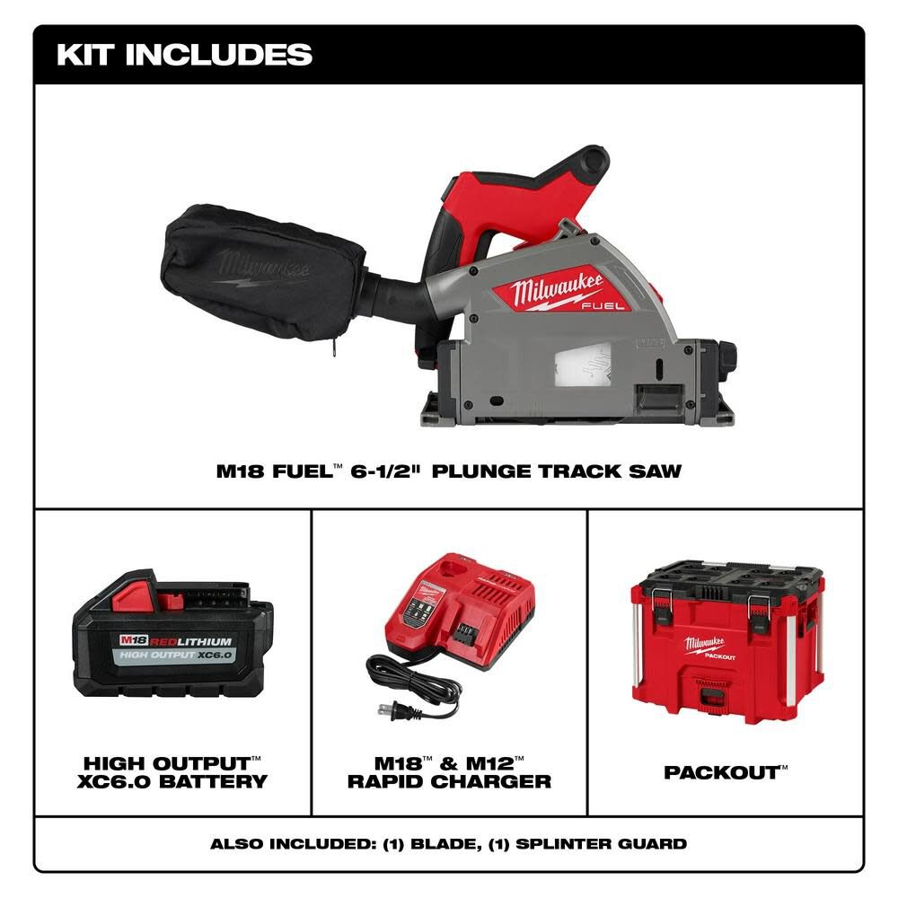 Milwaukee M18 FUEL 6 1/2 Plunge Track Saw Kit 106