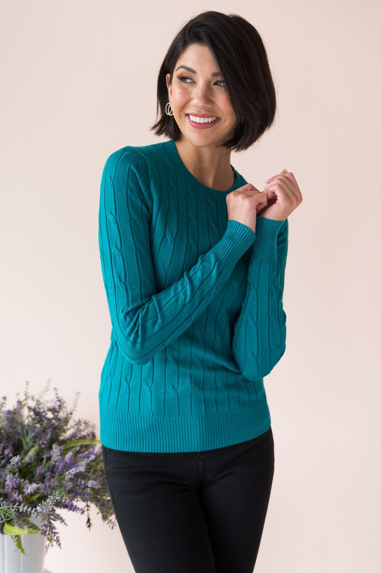 Restful Nights Modest Twisted Cable knit Sweater