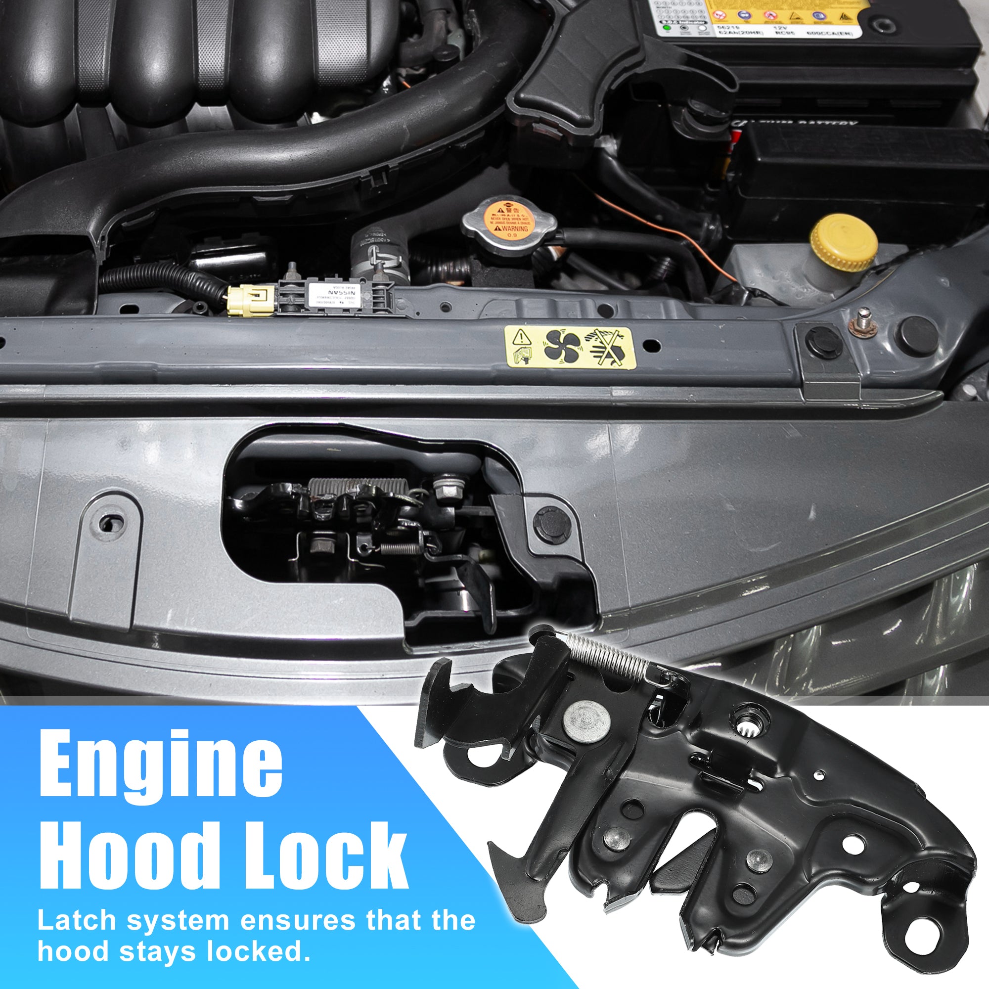 Black Hood Latch Lock 656017S000 for Nissan NV2500 2012-2019 for Nissan NV3500 2012-2019