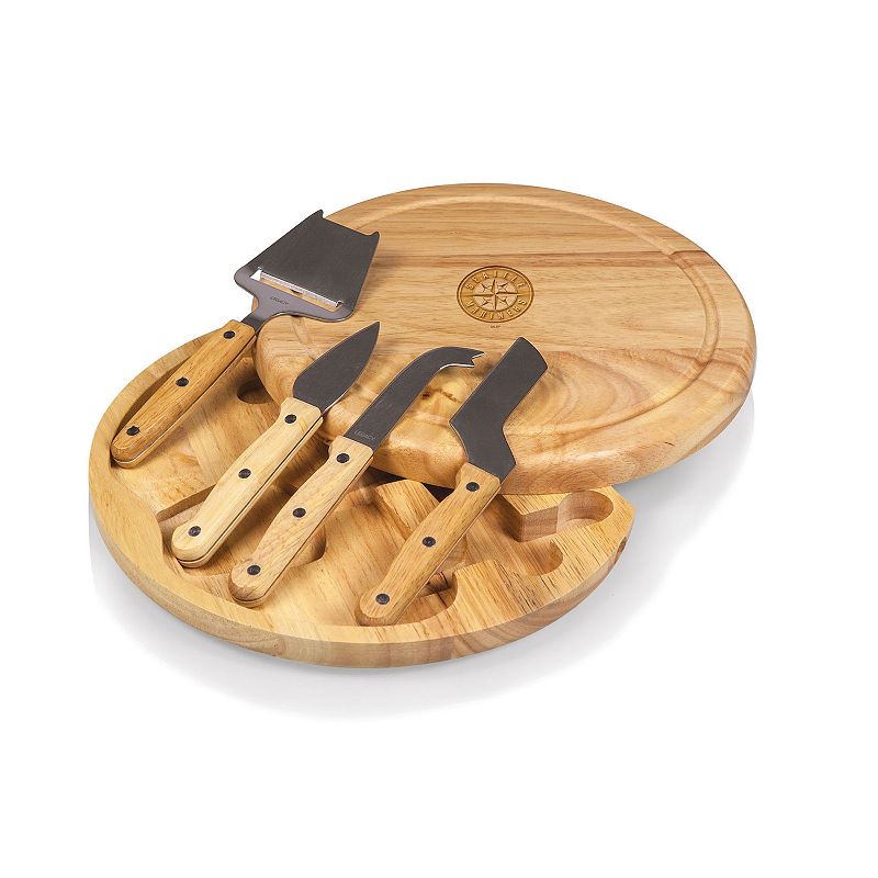 Picnic Time Seattle Mariners Circo Cheese Cutting Board and Tools Set