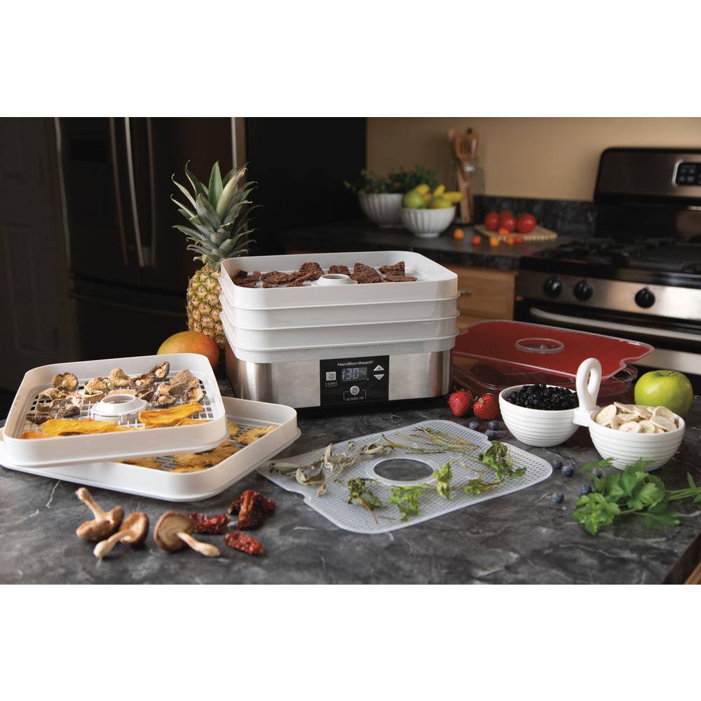 Hamilton Beach 5-Tray Grey Food Dehydrator Stackable Drying Trays 32100A