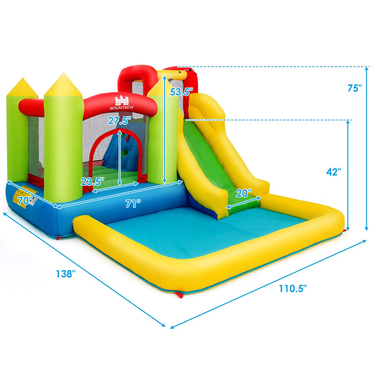 Inflatable Water Slide, Kids Bouncer with Slide (with 480W Air Blower)