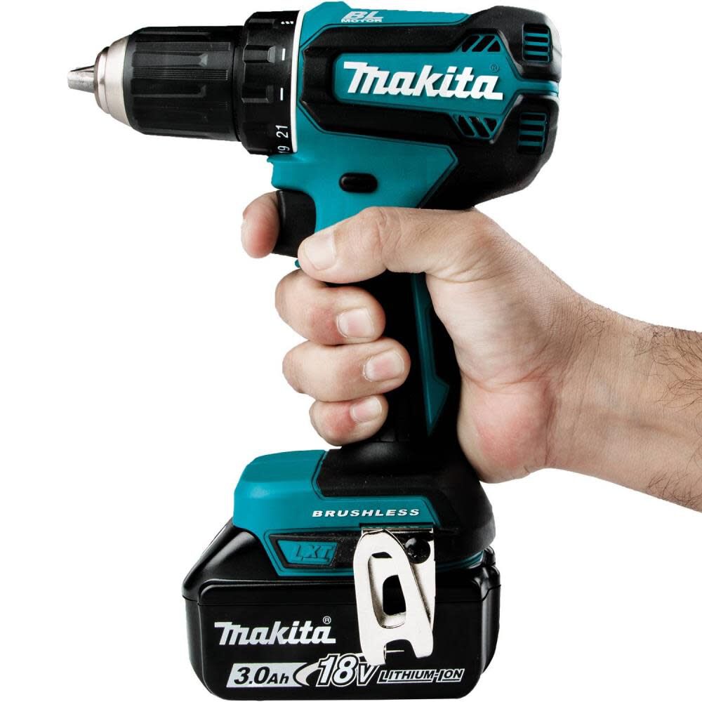 Makita 18V LXT Lithium-Ion Brushless Cordless 1/2 in. Driver-Drill Kit (3.0Ah) XFD131 from Makita