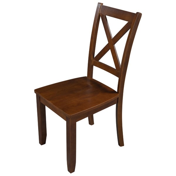 2-Piece X-Back Wood Breakfast Nook Dining Chairs for Small Places