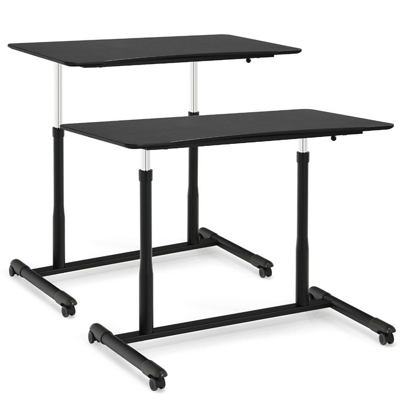 Height Adjustable Computer Desk Sit to Stand Rolling Table