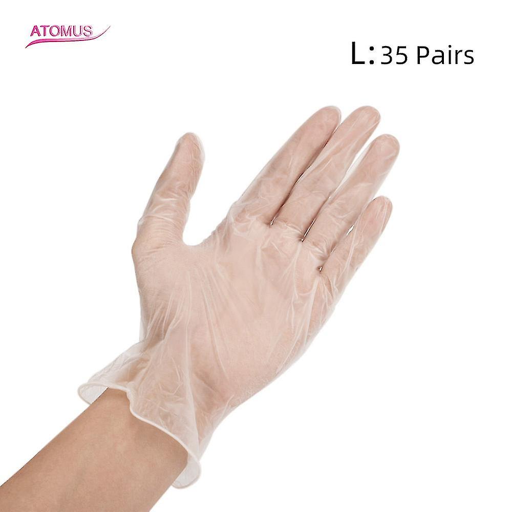 Powder Free Nitrile Gloves Large Disposable Gloves For Hand Care Protection House Cleaning Tattoo Body Piercing Industry Use 35 Pairs Transparent