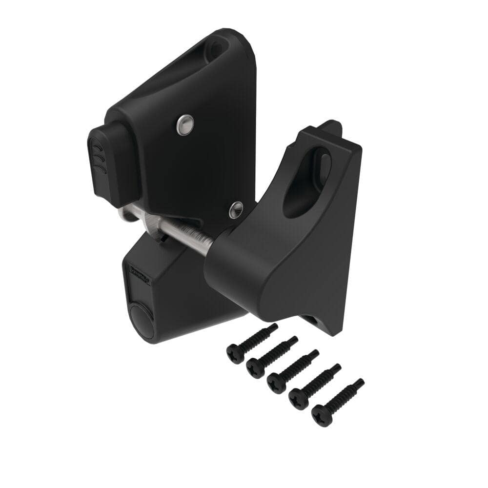 Barrette Outdoor Living 3.312 in. x 5.187 in. Black Fence Gate 1-Sided Gravity Latch (1-Pack ) 73050190