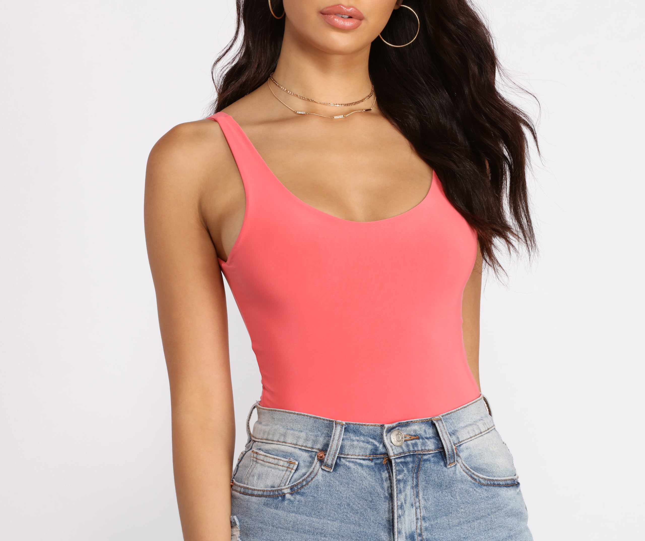 Basic Scoop Neck Knit Bodysuit