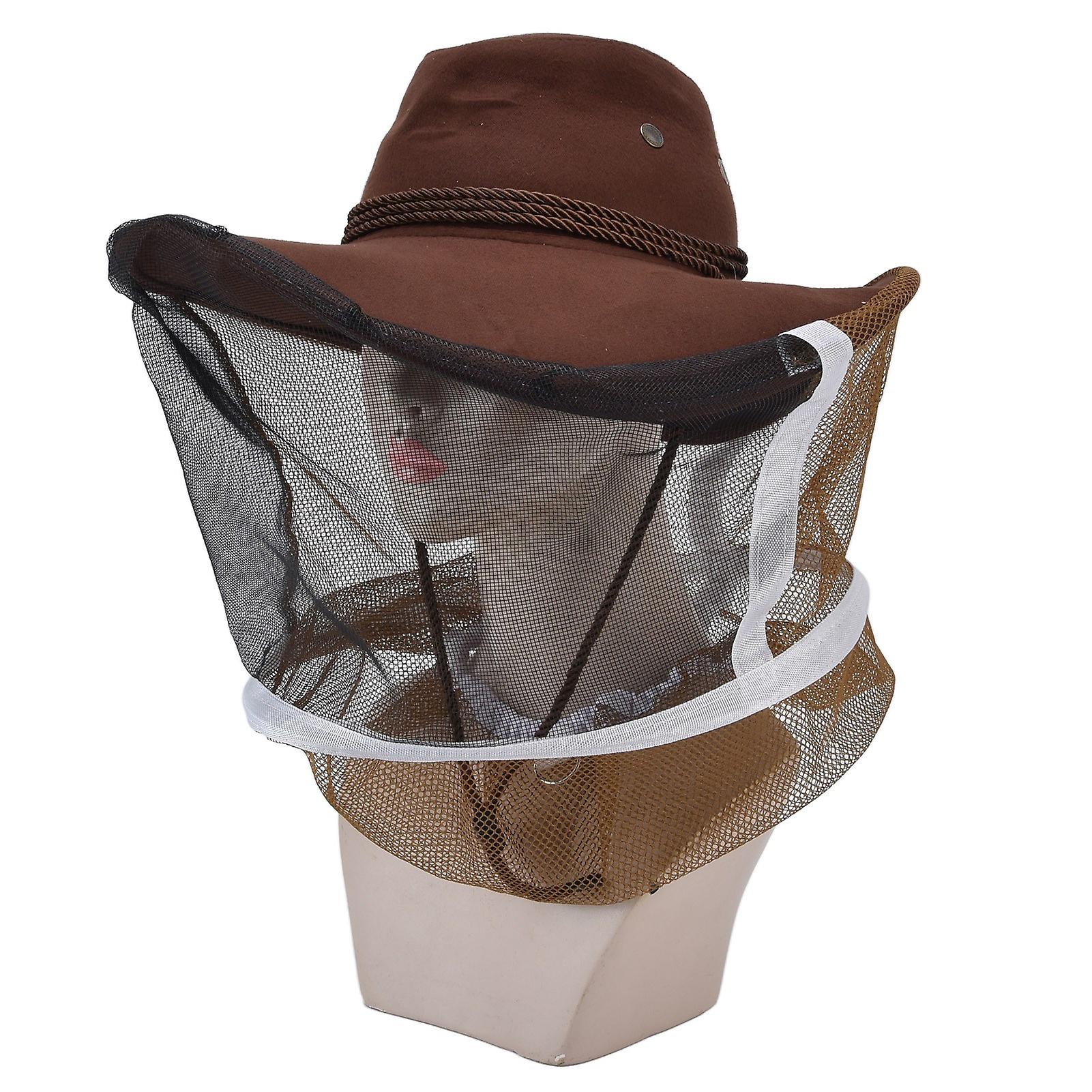 Beekeeper Cowboy Hat Tightening Design Breathable Mesh Beekeeping Veil Hat For Beekeepers Fishermen Hunters Campers