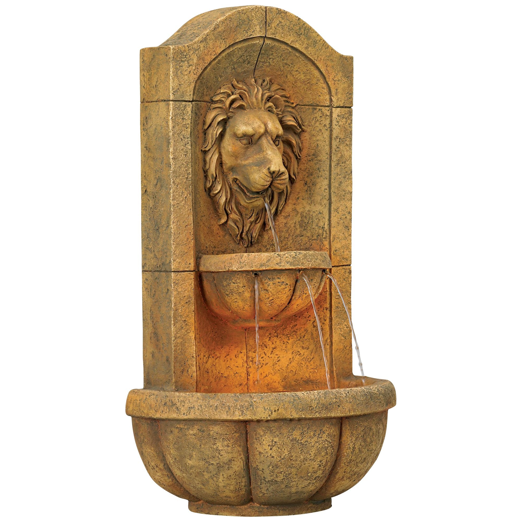 John Timberland Roman Outdoor Wall Water Fountain with Light LED 29 1/2